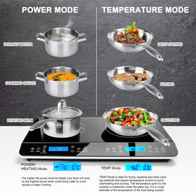 Duxtop LCD double induction cooktop portable design for small spaces