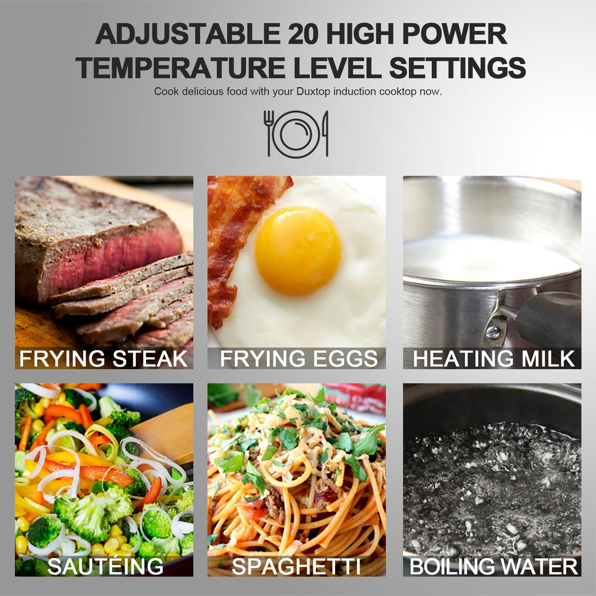 Magnetic cookware with 5 inch minimum diameter used with Duxtop