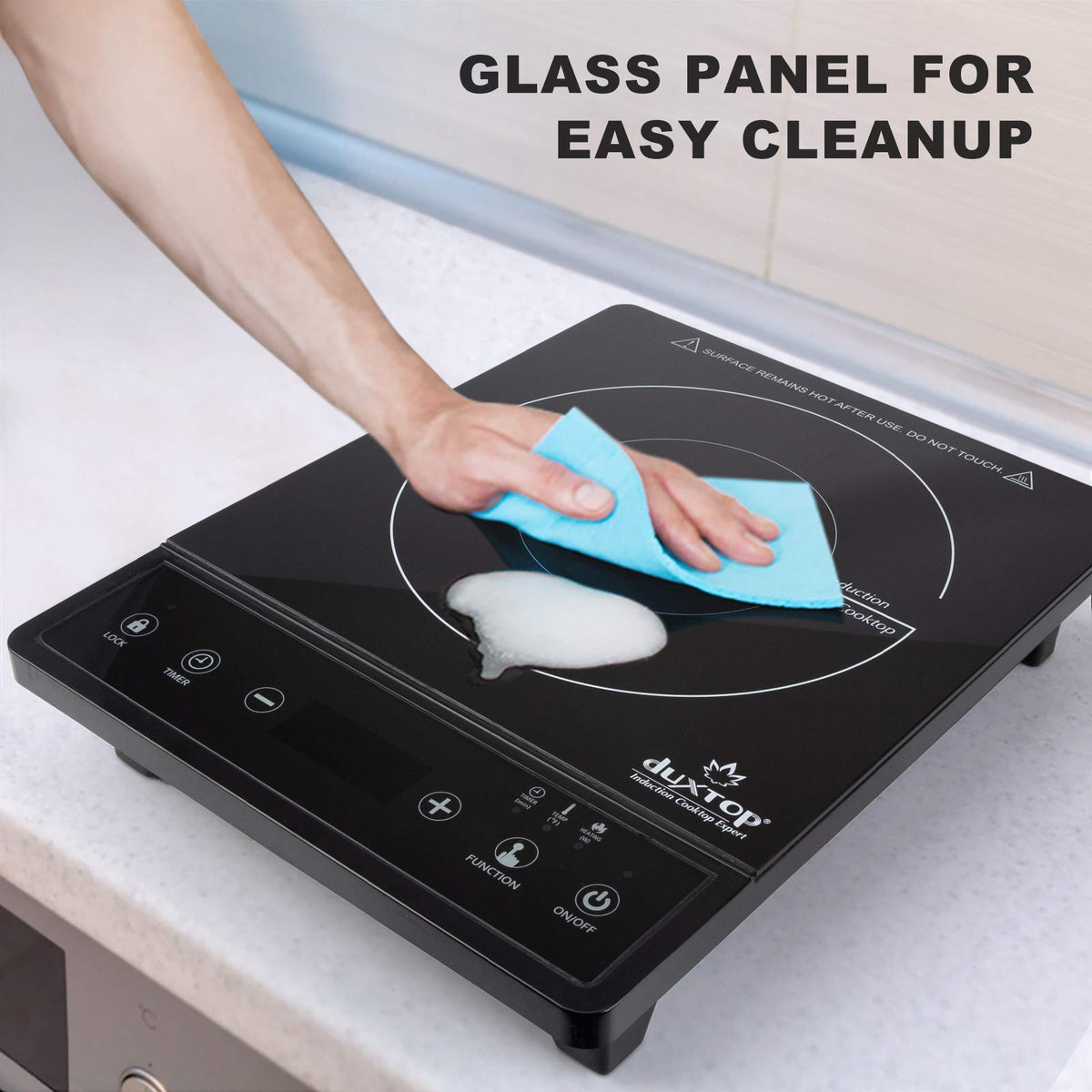 Duxtop 15 power presets cover gentle simmer to fast boiling.