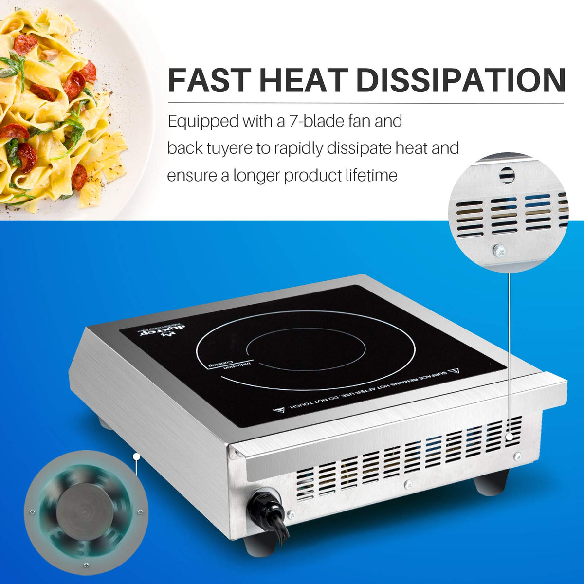 Duxtop induction burner requires magnetic-bottom cookware for effective heating.