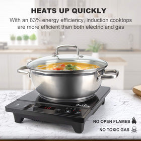 Duxtop sensor touch controls enable easy, intuitive operation during busy weeknights.