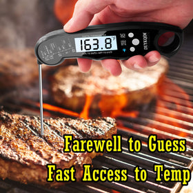 DUYKQEM thermometer bright LCD display for easy readings.