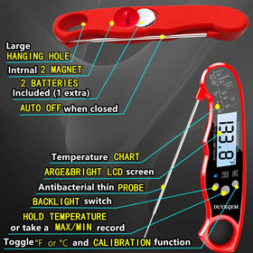 DUYKQEM bundle includes batteries and cooking guides for accuracy.