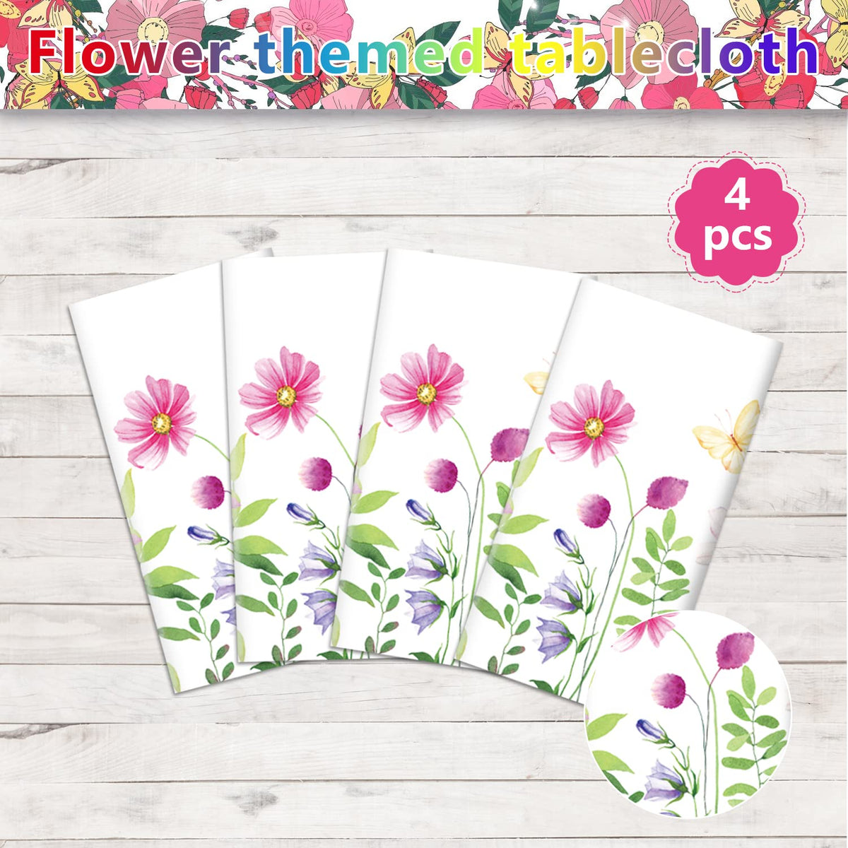 Dvaorc disposable floral tablecloth makes party cleanup quick and stress-free
