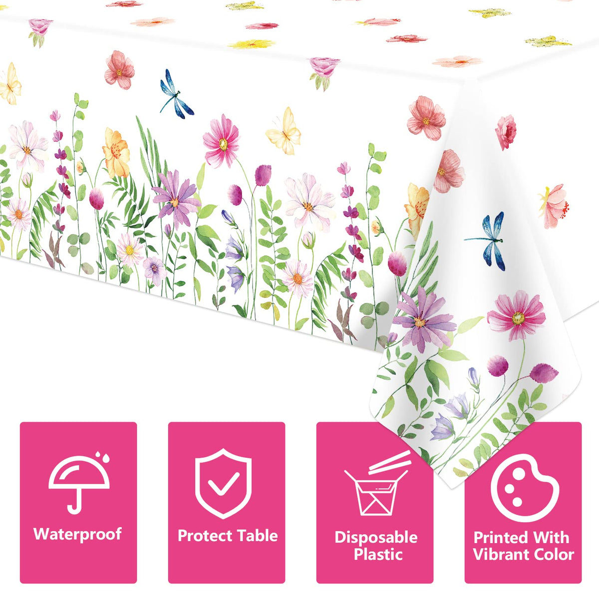 Dvaorc large floral tablecloth covers big tables effortlessly