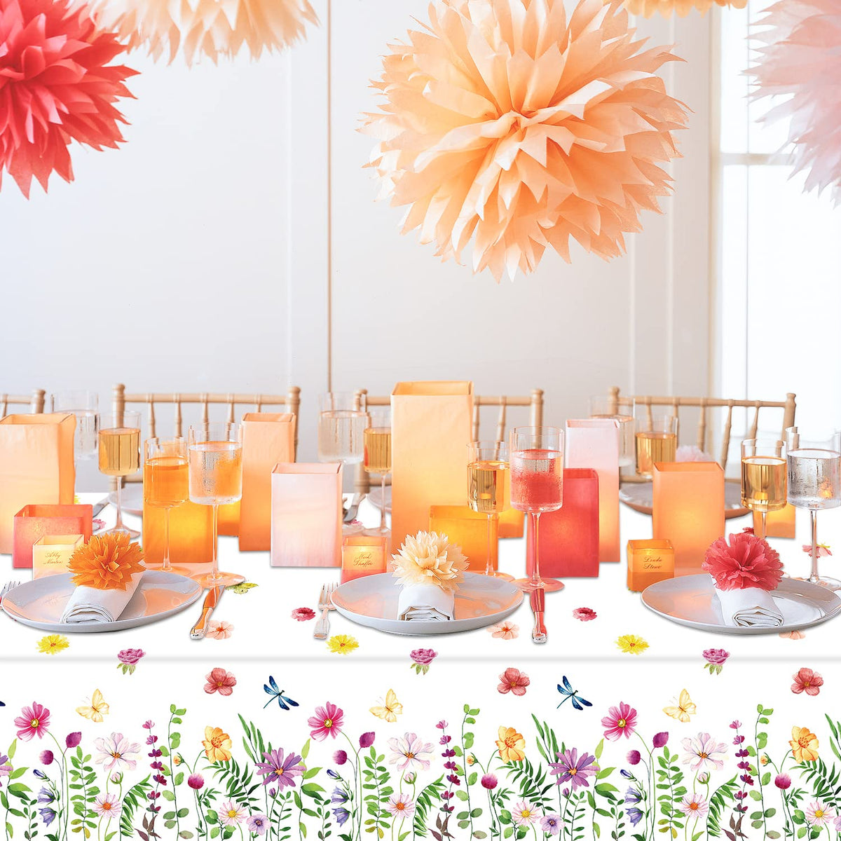 Dvaorc spring floral tablecloth in yellow tones creates cheerful dining spaces