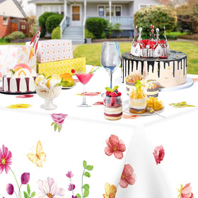 Dvaorc waterproof floral tablecloth; scratch-resistant and easy cleanup for any event
