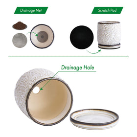 D'vine Dev planter with drainage net and pad to prevent soil spill