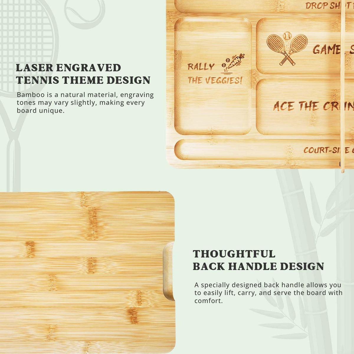 DWATAN engraved court lines keep snacks organized with playful zones.