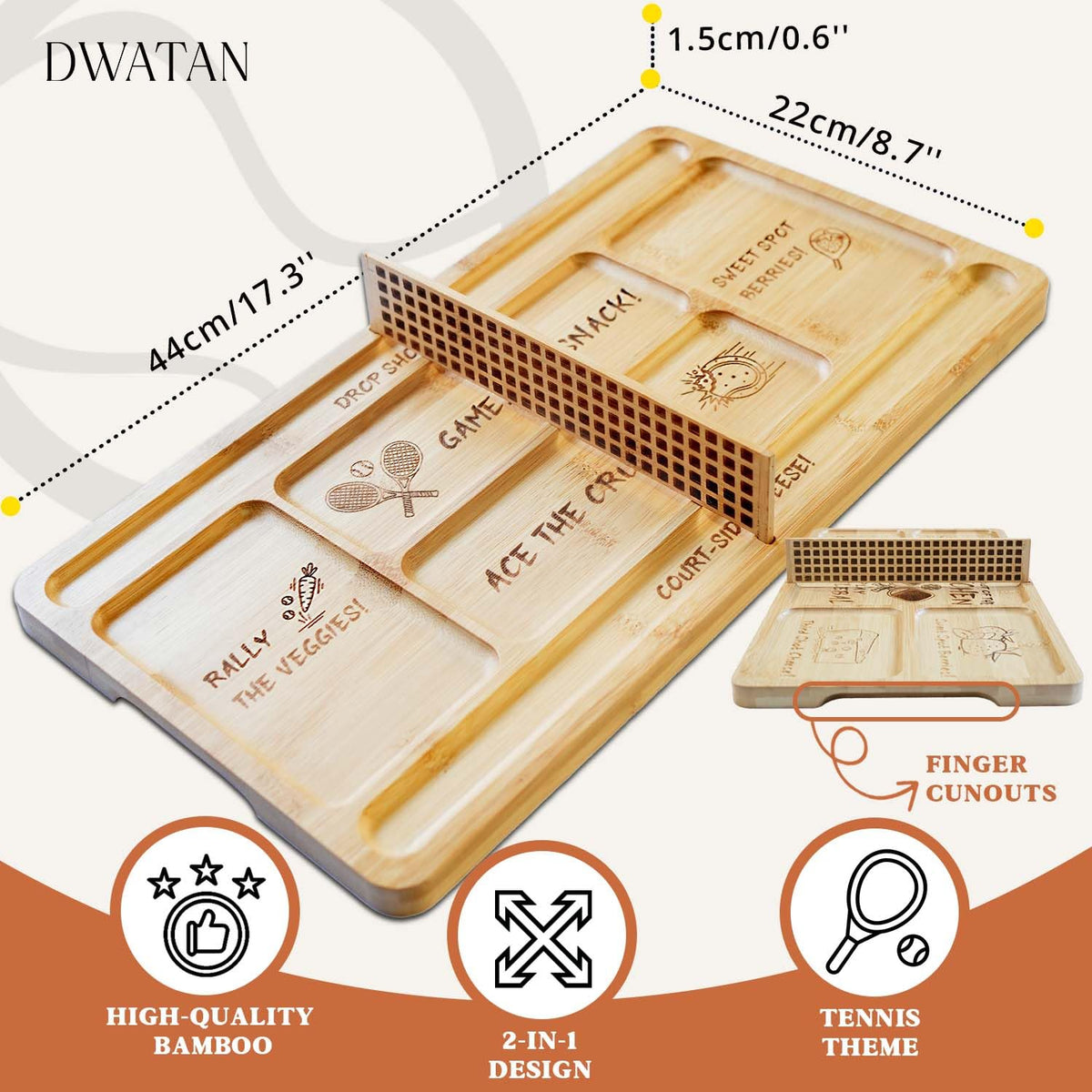 DWATAN mineral oil finish protects bamboo from moisture and wear.