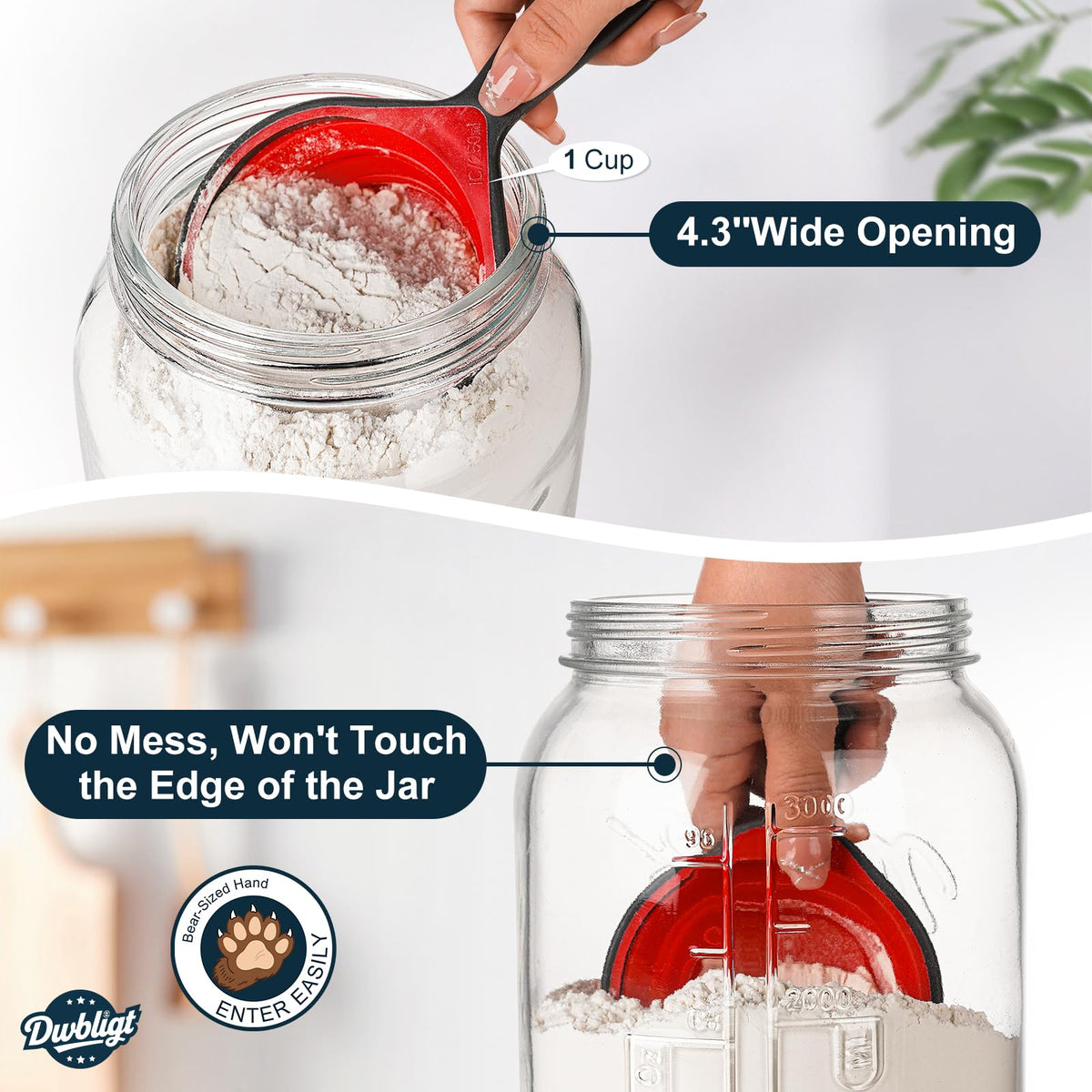 Dwbligt one-gallon glass container ideal for fermentation like kombucha and sun tea.