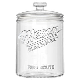 Dwbligt 1-gallon glass cookie jar with airtight lid showing spacious storage and clear view