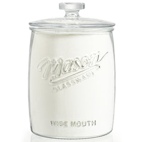 Dwbligt 1-gallon glass cookie jar with wide mouth for easy access and neat pantry organization.