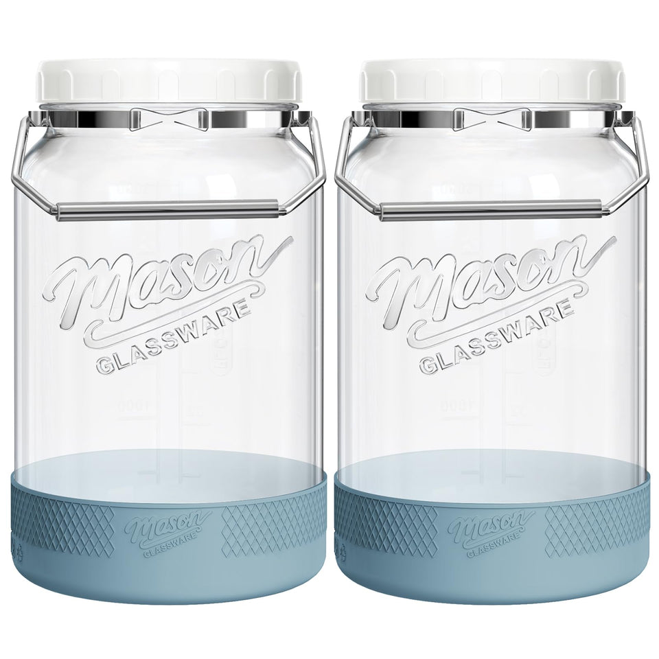 Dwbligt 1-gallon glass jar with lid showing secure airtight seal for freshness
