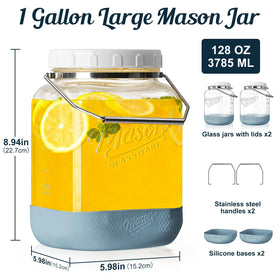 Dwbligt 1-gallon glass jar with scale marks for precise measuring and labeling.