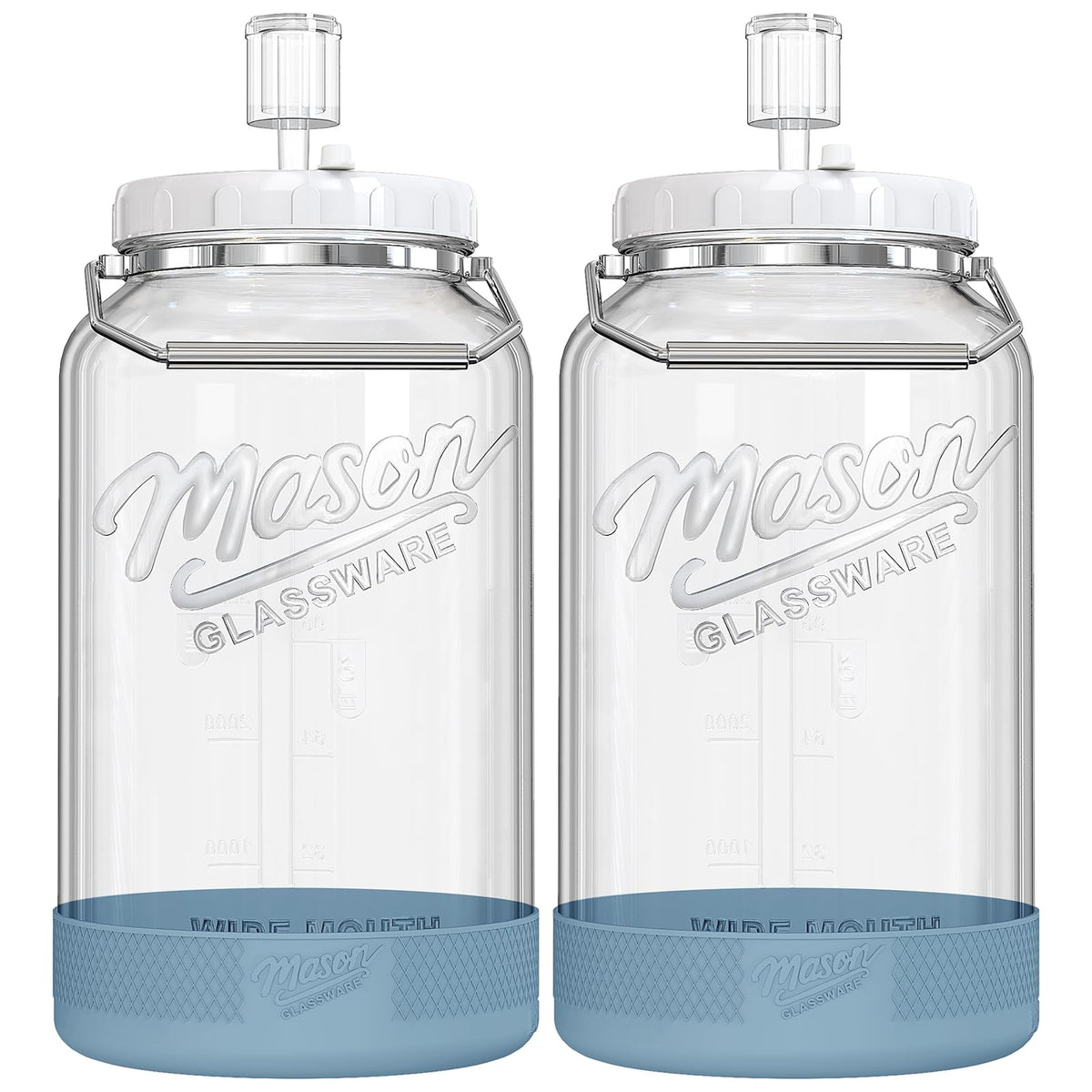 Dwbligt 2-pack 1.5-gallon wide-mouth fermentation jars for easy loading and monitoring.