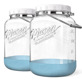 Dwbligt 2 Pack 1.5 Gallon Glass Jar with Airtight Lid for bulk storage.