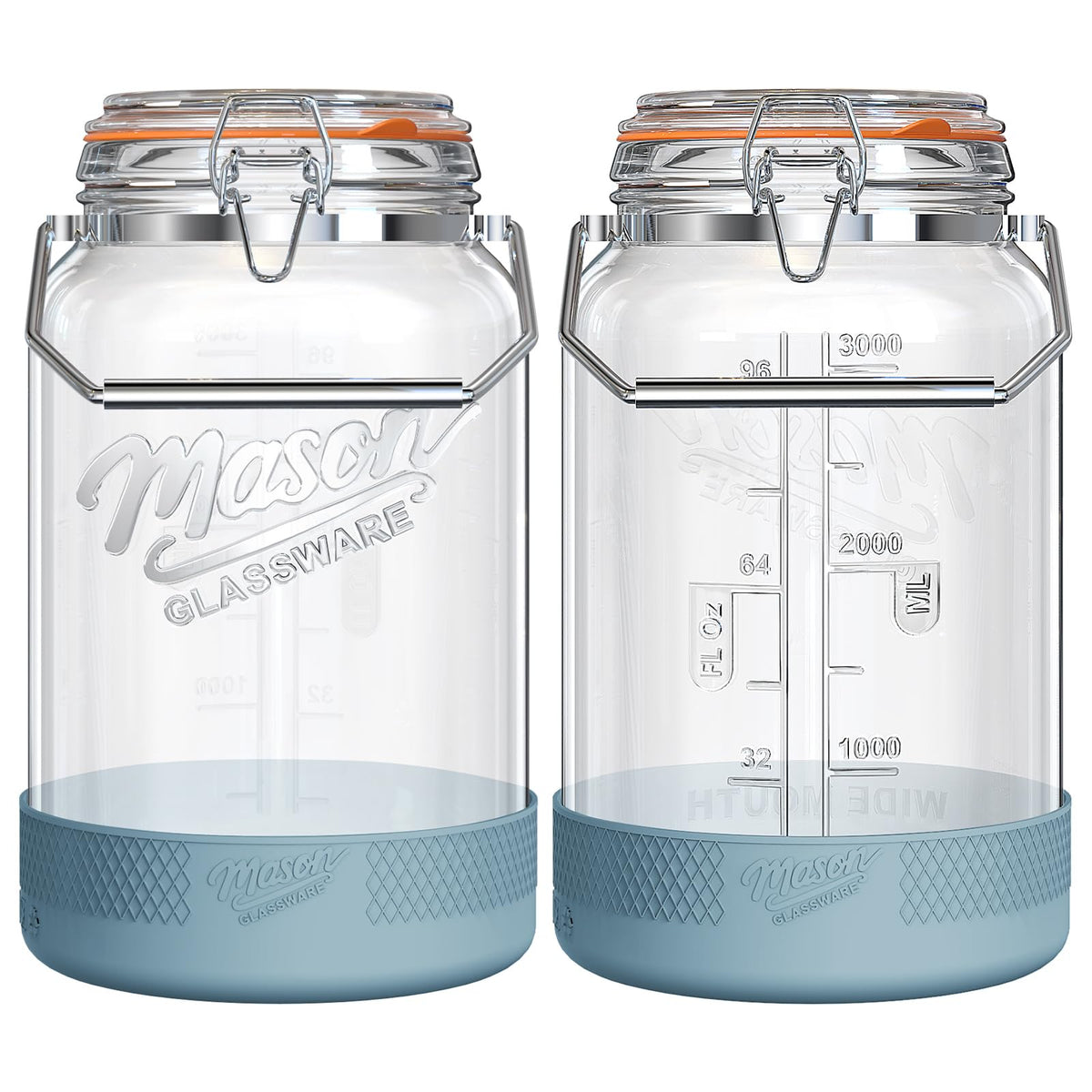 Dwbligt 2-pack 1 gallon glass jar with airtight lid for lasting freshness