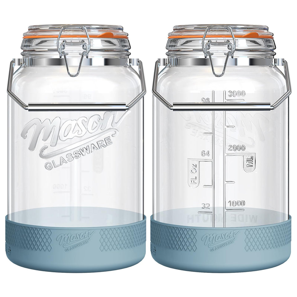 Dwbligt 2-pack 1 gallon glass jar with airtight lid for lasting freshness