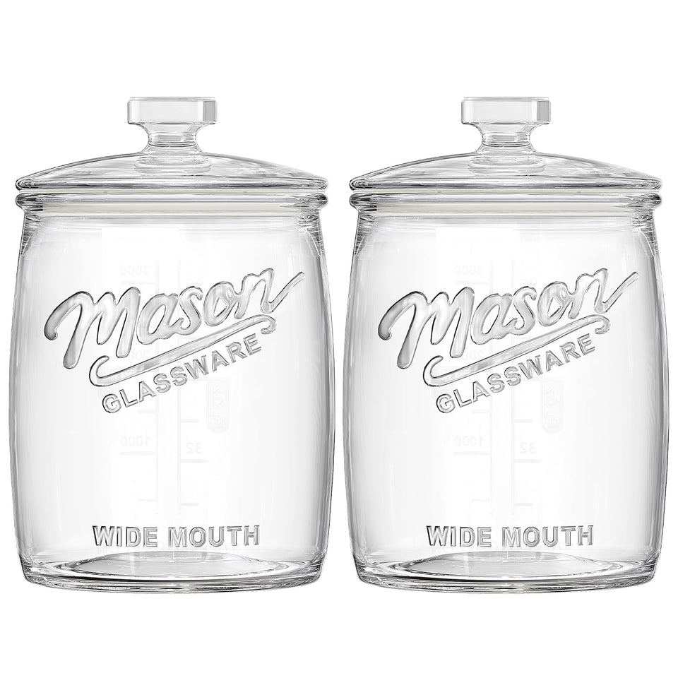 Dwbligt 2-pack 1-gallon glass jar with wide mouth for easy scooping and quick content checks.