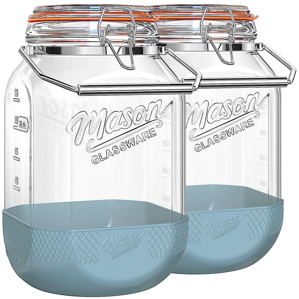 Dwbligt 2-pack square 1-gallon jar with airtight lid for pantry organization