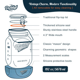 Dwbligt 4.3-inch wide-mouth enables easy filling and cleaning.