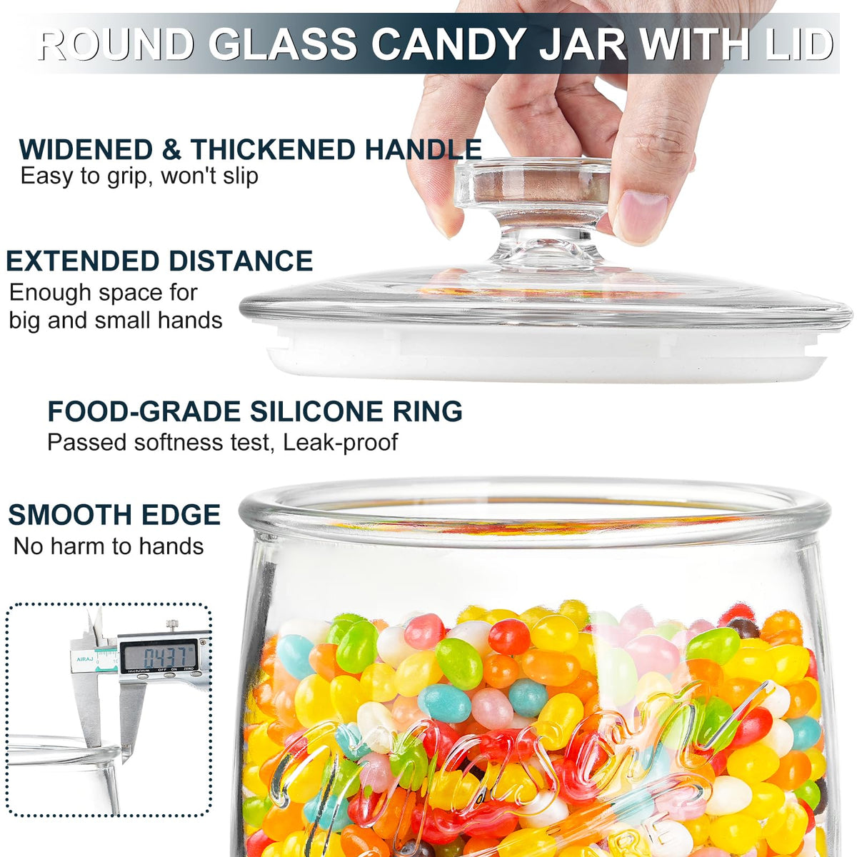 Dwbligt airtight lid seals securely to keep snacks fresh and crisper longer.