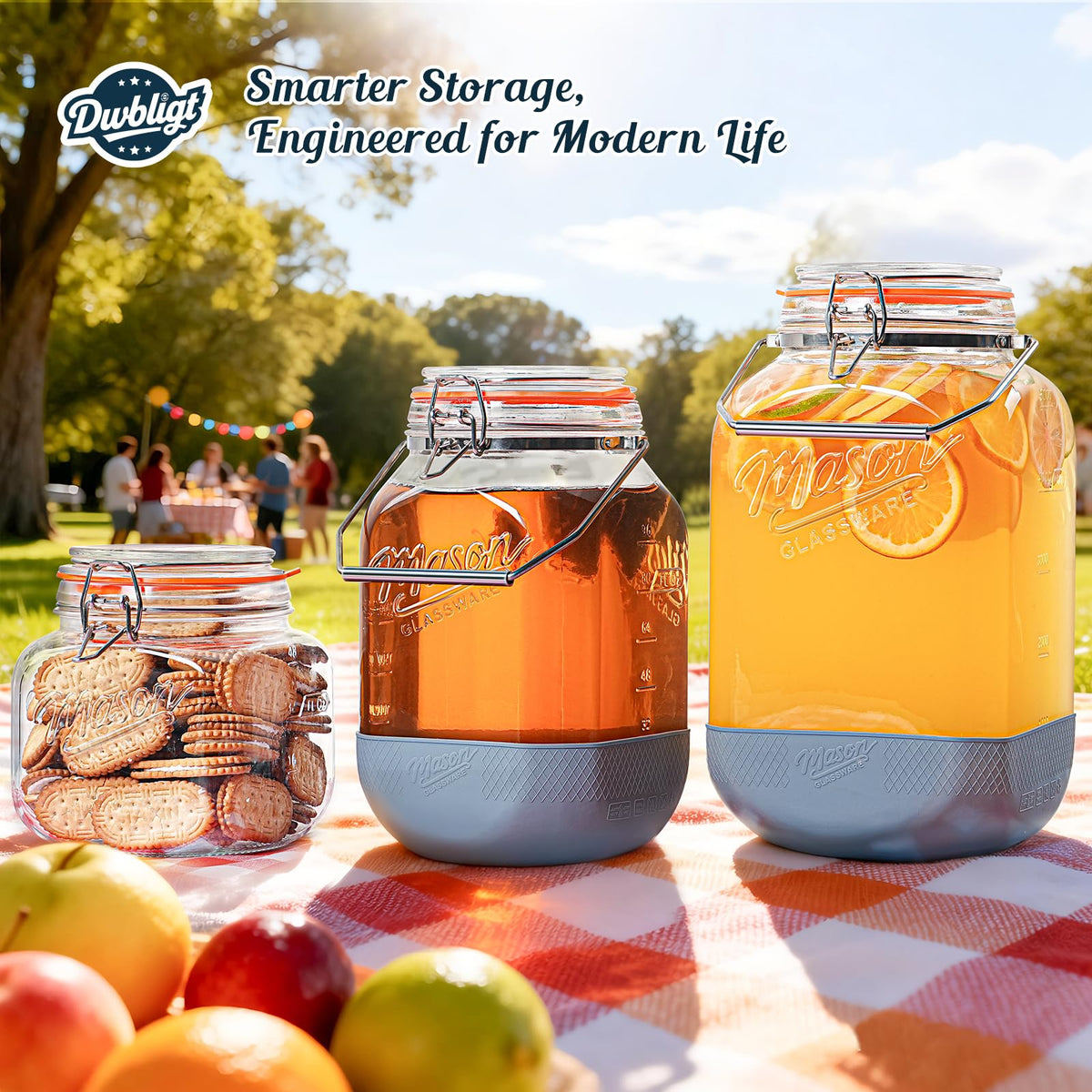 Dwbligt BPA-free glass preserves contents safely.