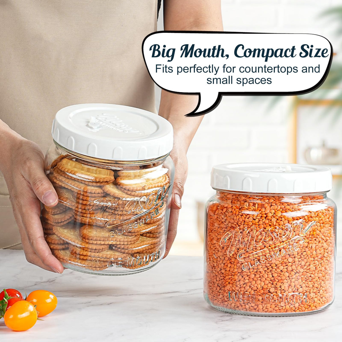 Dwbligt jars suited for pickling, mead, kombucha, and storage tasks.