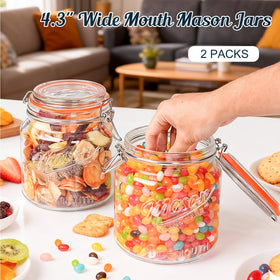 Dwbligt clear glass mason jar showcasing contents for easy ID