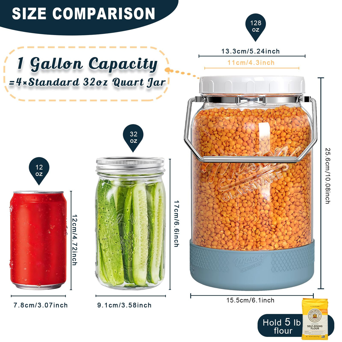 Dwbligt clear measurement marks help you brew sun tea or ferment confidently