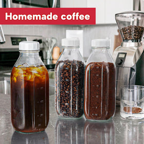 Dwbligt dishwasher-safe glass bottle for easy cleaning after use.