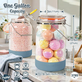 Dwbligt durable BPA-free glass container suited for versatile kitchen storage