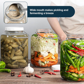 Dwbligt durable BPA-free glass jar suitable for fermentation and pickling.