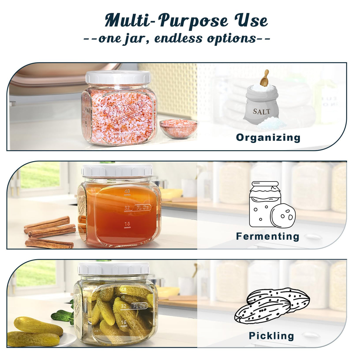 Dwbligt four-point-three-inch mouth accommodates measuring cups and hands.