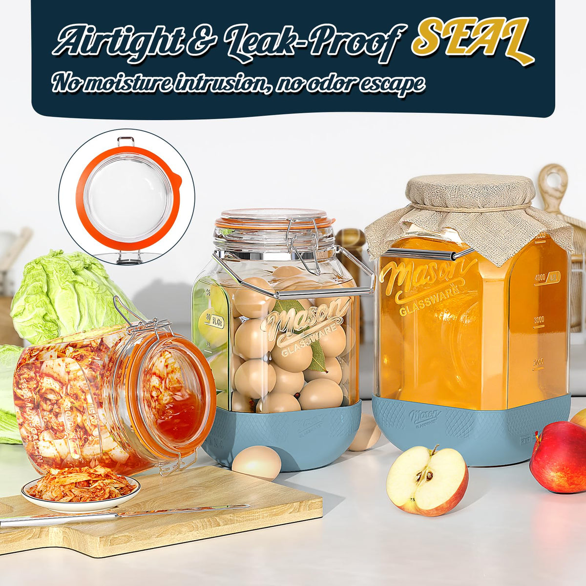 Dwbligt stackable glass storage container design saves space