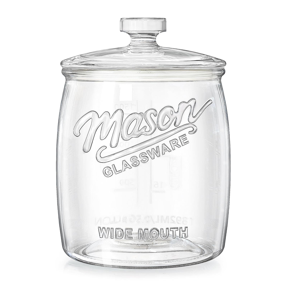 Dwbligt half-gallon cookie jar with wide mouth for easy scooping and quick access.