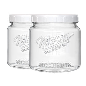 Dwbligt half-gallon jar with wide mouth and airtight lid, for easy pouring and sealing.