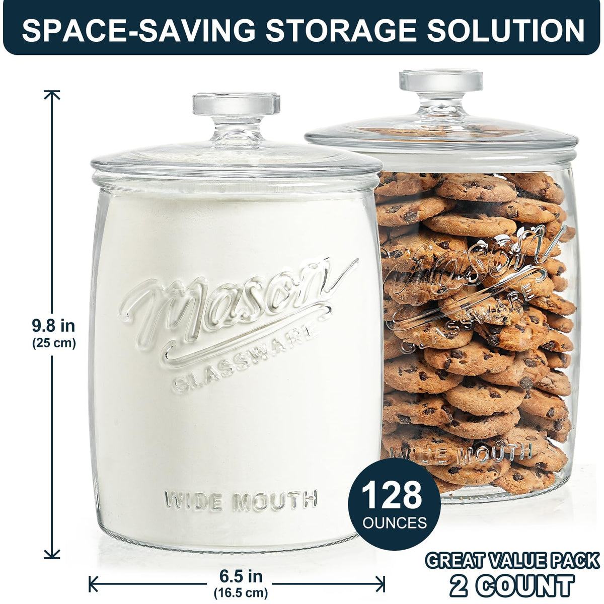 Dwbligt mason-embossed markings show FLOZ/ML measurements for easy portion checks.