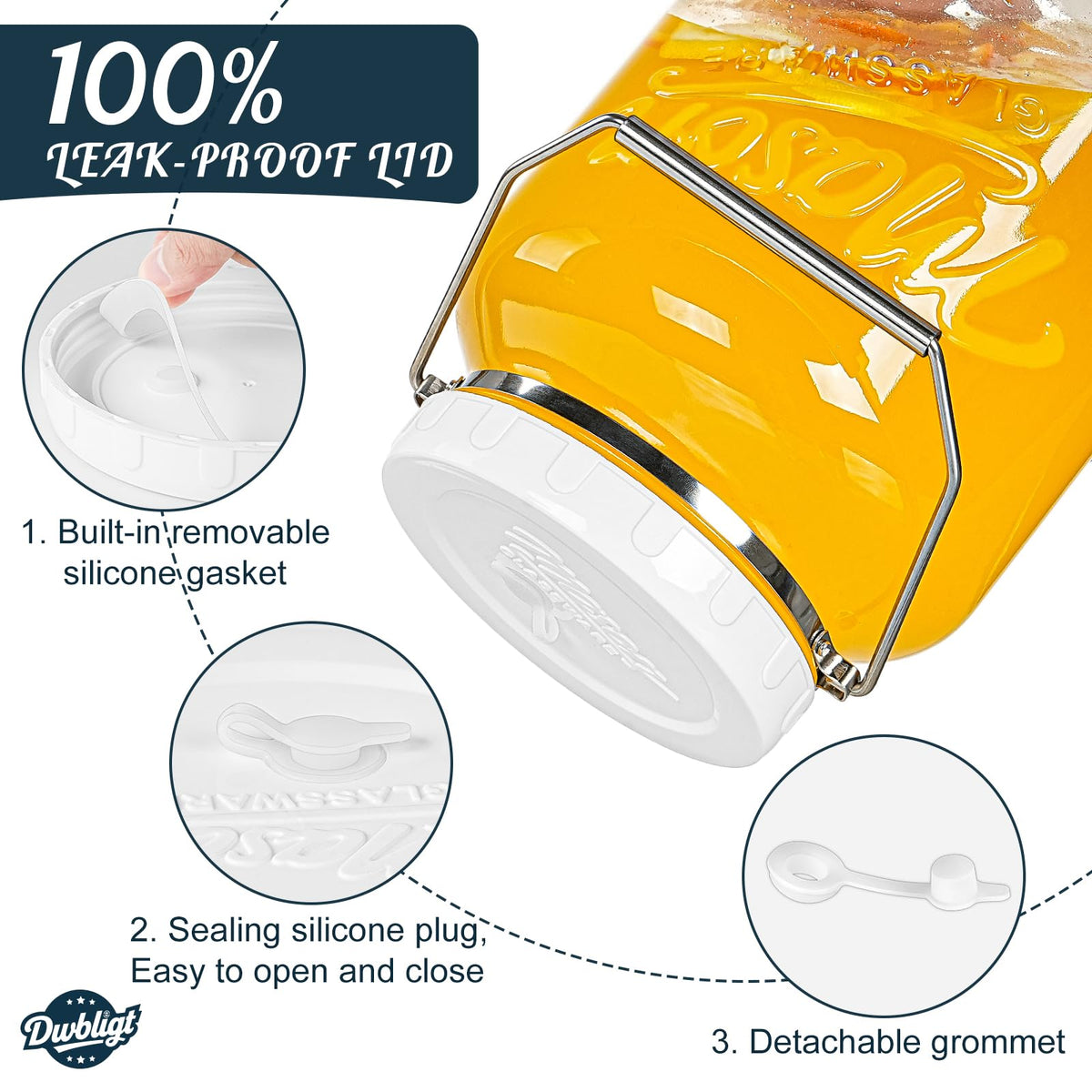 Dwbligt jar showing precise measurement markings for accurate ingredient tracking.