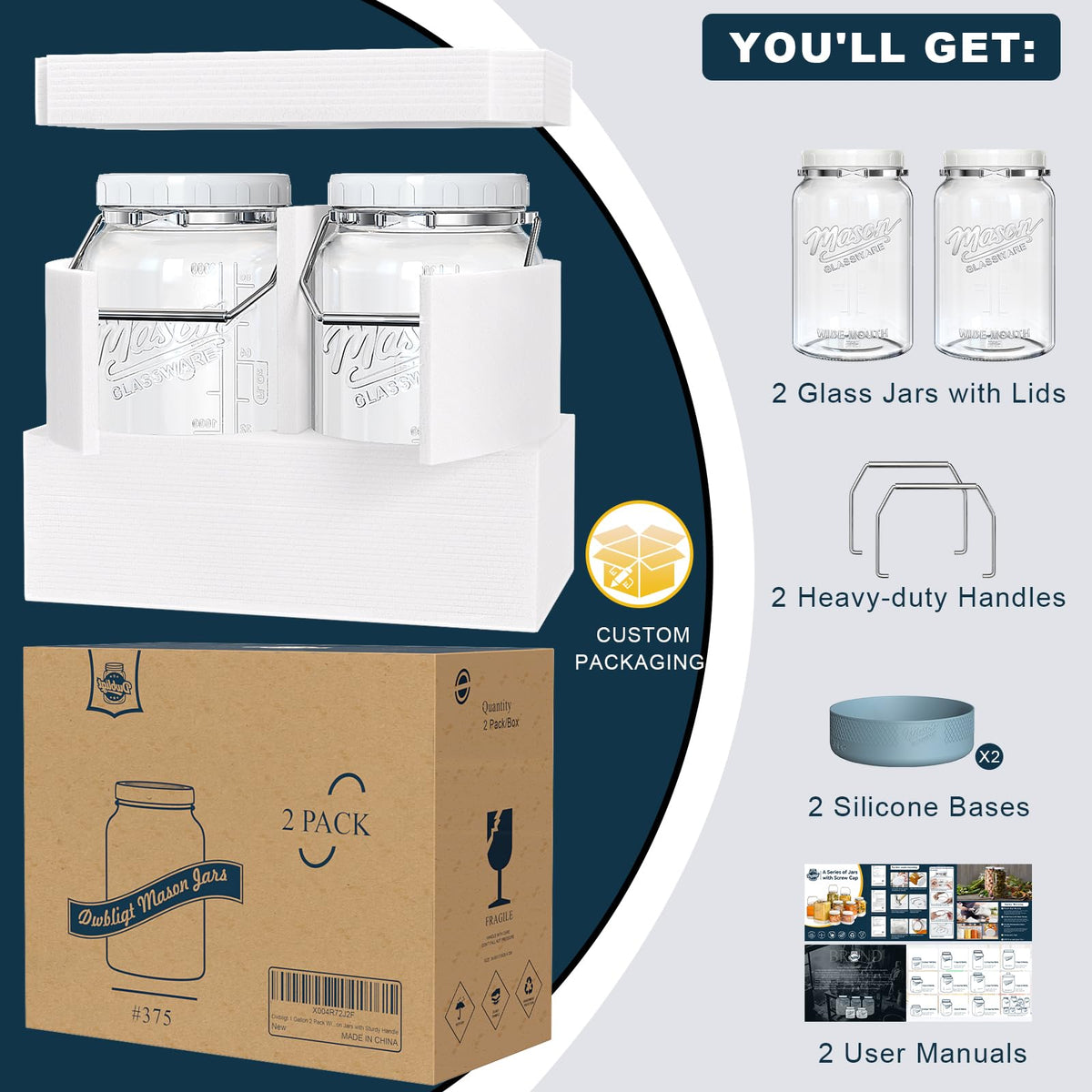 Dwbligt durable glass design suits pantry organization and kitchen display