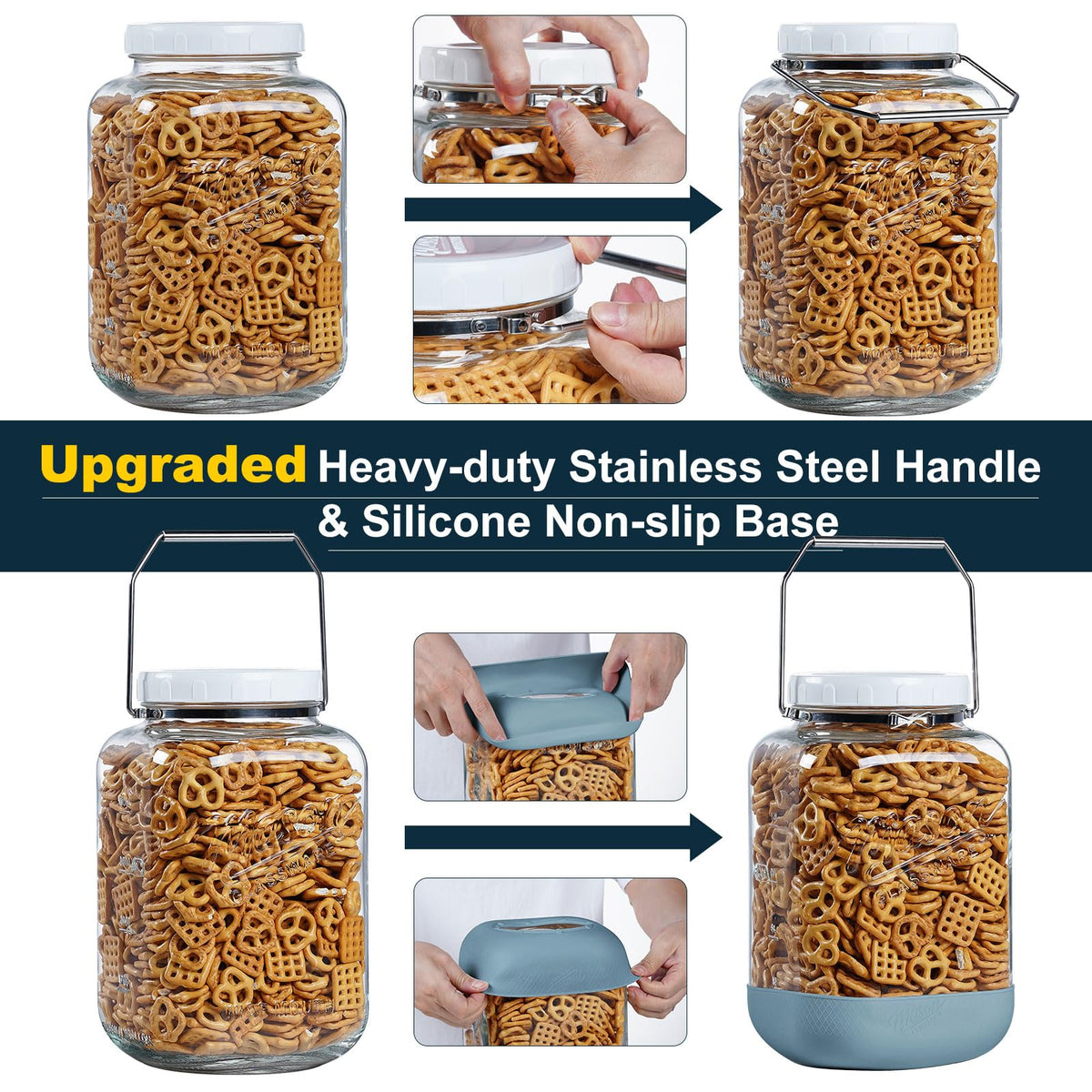 Dwbligt premium thick glass provides durable, versatile pantry storage.
