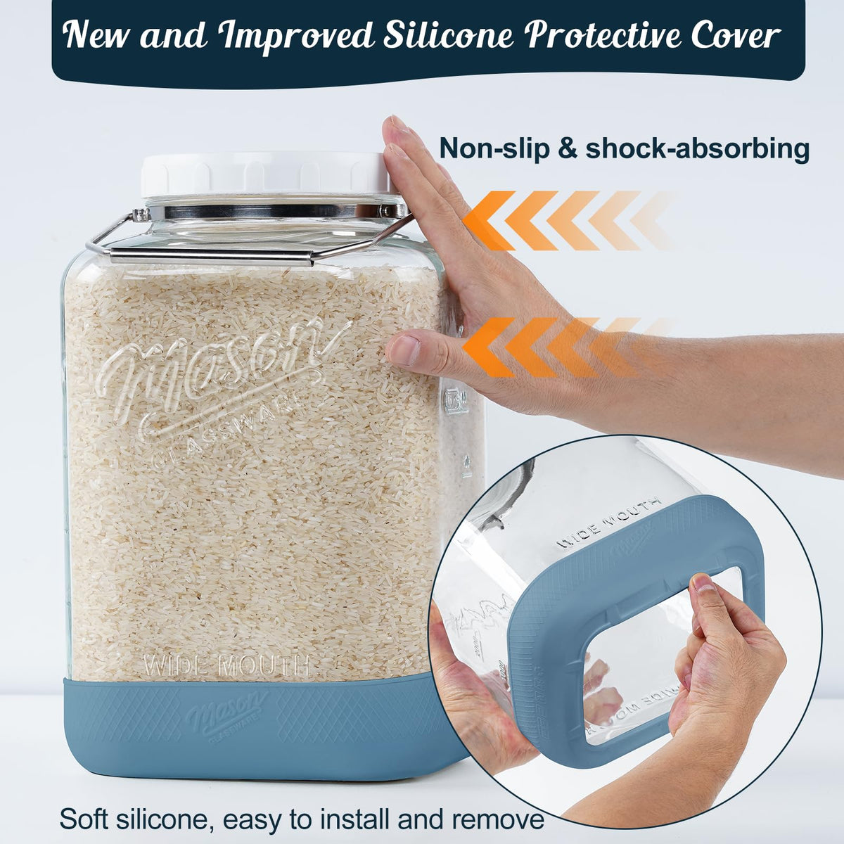 Dwbligt silicone gasket provides airtight seal to keep contents fresh.