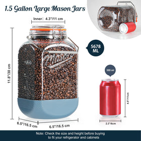 Dwbligt square-jar wide-mouth handle for easy pouring and transport.