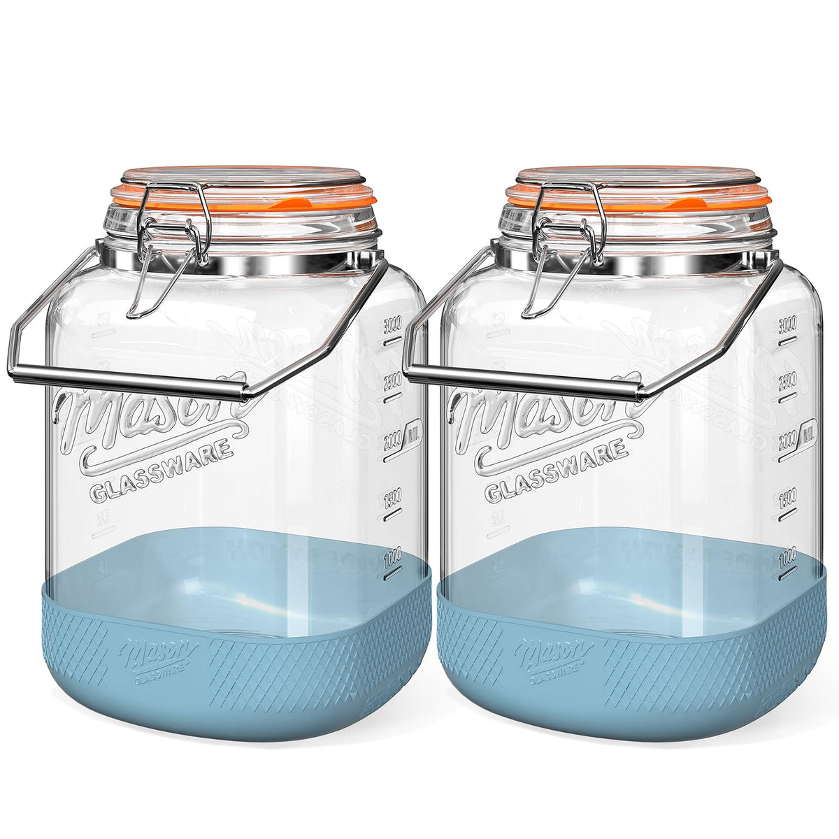 Dwbligt two-pack square 1-gallon jars displayed for organized storage and easy access