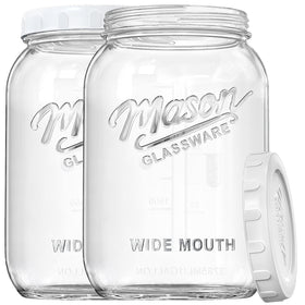 Dwbligt two-pack wide-mouth jars for bulk pantry storage with clear visibility.