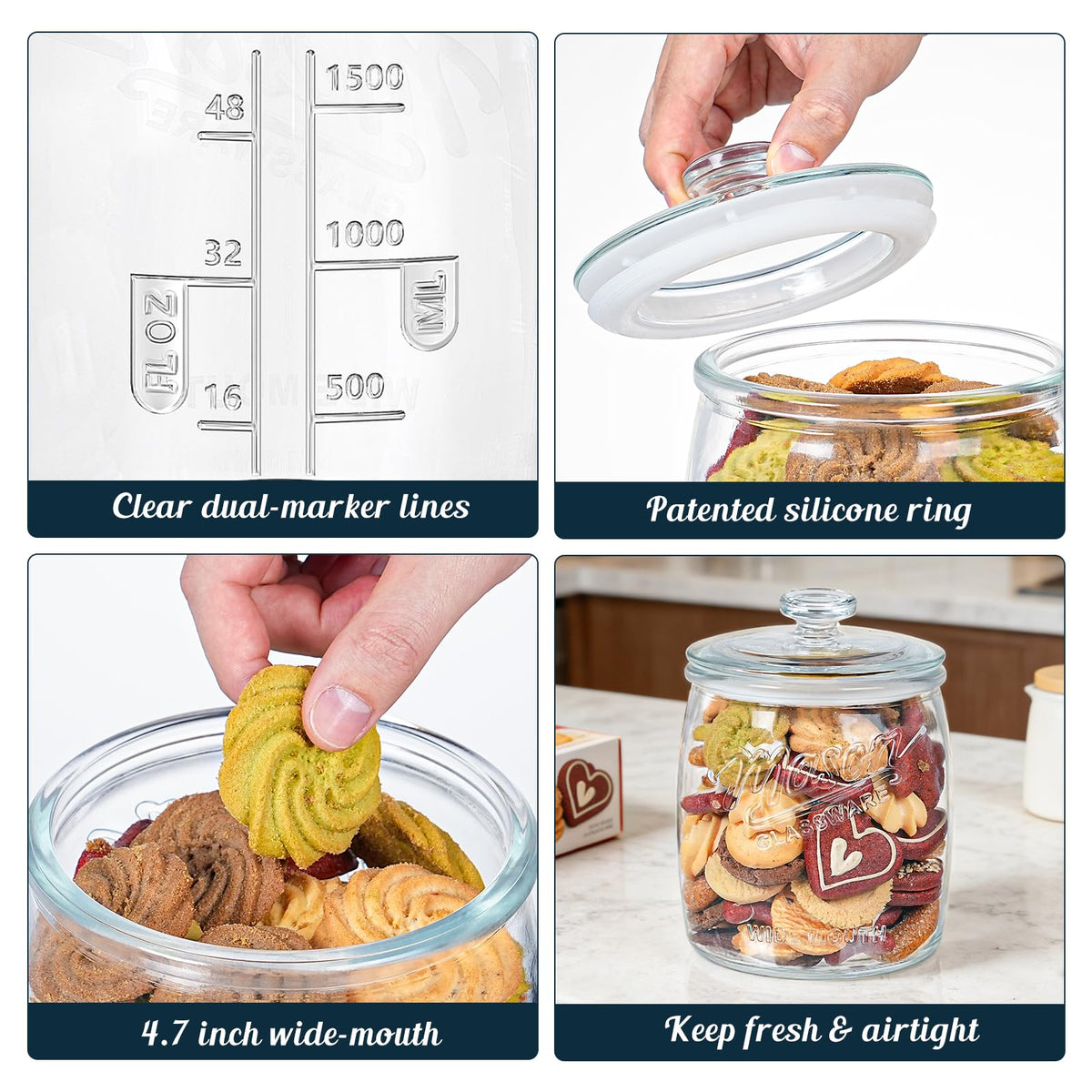 Dwbligt versatile kitchen storage for cookies, sugar, or nuts.