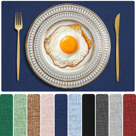 DWCCRURD cloth placemats navy close-up showing durable double-layer fabric for everyday meals
