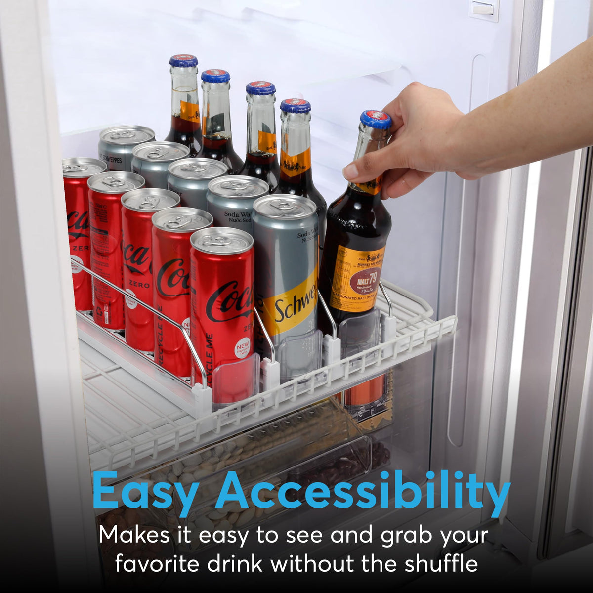 Dwella silicone anti-slip base keeps the organizer steady on shelves.