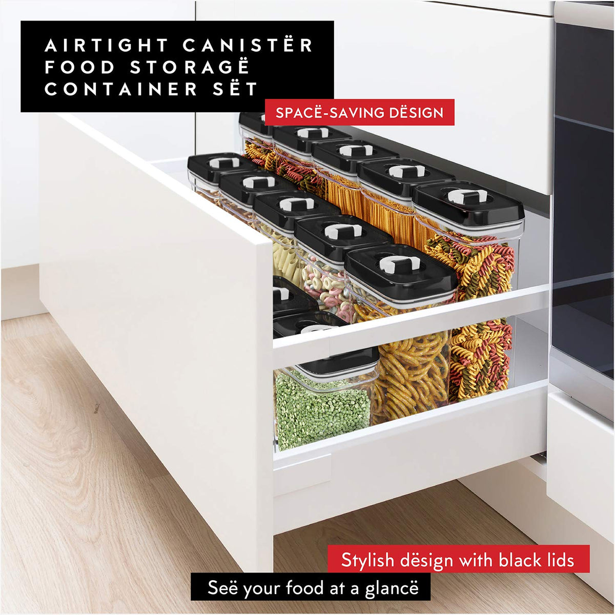 DWËLLZA KITCHEN black lids add a sleek kitchen aesthetic